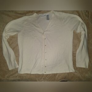 Free With Purchase Croft & Barrow Cream V-Neck Cardigan Sweater